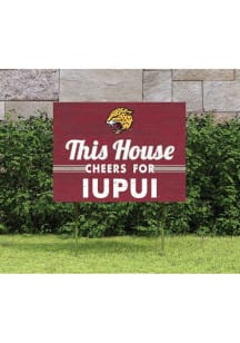 IUPUI Jaguars 18x24 This House Cheers Yard Sign