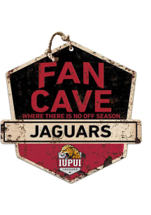 KH Sports Fan IUPUI Jaguars Fan Cave Rustic Badge Sign