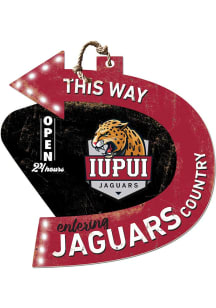 KH Sports Fan IUPUI Jaguars This Way Arrow Sign