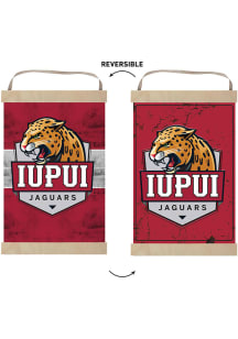 KH Sports Fan IUPUI Jaguars Faux Rusted Reversible Banner Sign