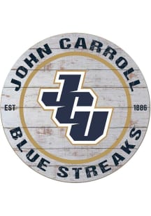 KH Sports Fan John Carroll Blue Streaks 20x20 Weathered Circle Sign