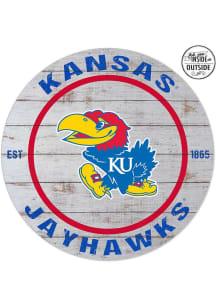 KH Sports Fan Kansas Jayhawks 20x20 In Out Weathered Circle Sign