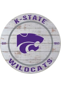 KH Sports Fan K-State Wildcats 20x20 Weathered Circle Sign