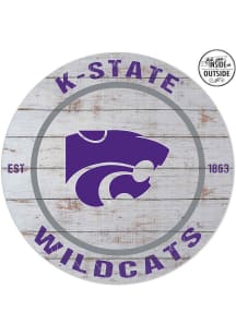KH Sports Fan K-State Wildcats 20x20 In Out Weathered Circle Sign