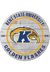 KH Sports Fan Kent State Golden Flashes 20x20 Weathered Circle Sign