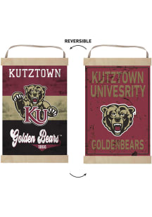 KH Sports Fan Kutztown University Faux Rusted Reversible Banner Sign