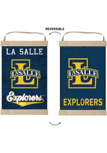 KH Sports Fan La Salle Explorers Faux Rusted Reversible Banner Sign