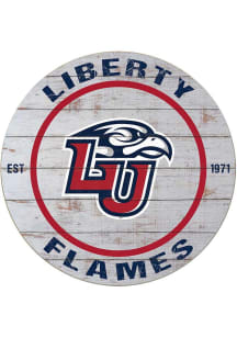 KH Sports Fan Liberty Flames 20x20 Weathered Circle Sign