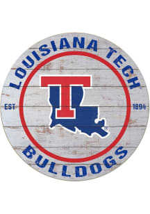 KH Sports Fan Louisiana Tech Bulldogs 20x20 Weathered Circle Sign