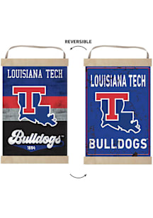 KH Sports Fan Louisiana Tech Bulldogs Reversible Retro Banner Sign - Red