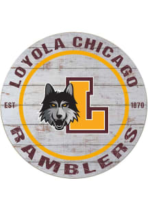 KH Sports Fan Loyola Ramblers 20x20 Weathered Circle Sign