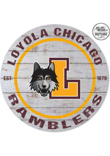 KH Sports Fan Loyola Ramblers 20x20 In Out Weathered Circle Sign