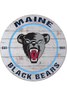KH Sports Fan Maine Black Bears 20x20 Weathered Circle Sign
