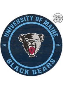 KH Sports Fan Maine Black Bears 20x20 In Out Weathered Circle Sign