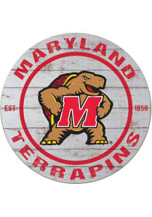 Grey Maryland Terrapins 20x20 Weathered Circle Sign