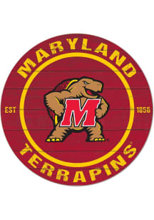 Red Maryland Terrapins 20x20 Colored Circle Sign
