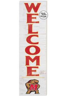 White Maryland Terrapins 10x35 Welcome Sign