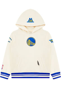 Pro Standard Golden State Warriors Boys White Retro Classics Long Sleeve Hooded Sweatshirt