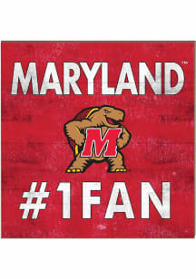 Red Maryland Terrapins 10x10 #1 Fan Sign
