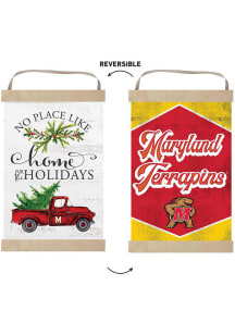 White Maryland Terrapins Holiday Reversible Banner Sign