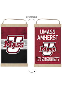 KH Sports Fan Massachusetts Minutemen Reversible Retro Banner Sign - Maroon