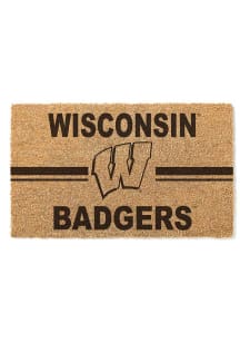 Black Wisconsin Badgers 18x30 Team Logo Door Mat