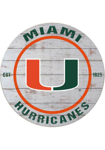KH Sports Fan Miami Hurricanes 20x20 Weathered Circle Sign