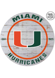 KH Sports Fan Miami Hurricanes 20x20 In Out Weathered Circle Sign