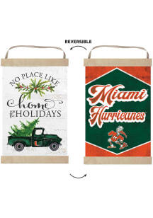 KH Sports Fan Miami Hurricanes Holiday Reversible Banner Sign