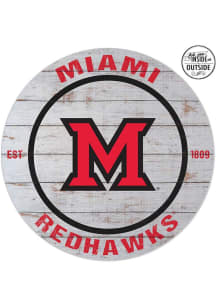 KH Sports Fan Miami RedHawks 20x20 In Out Weathered Circle Sign