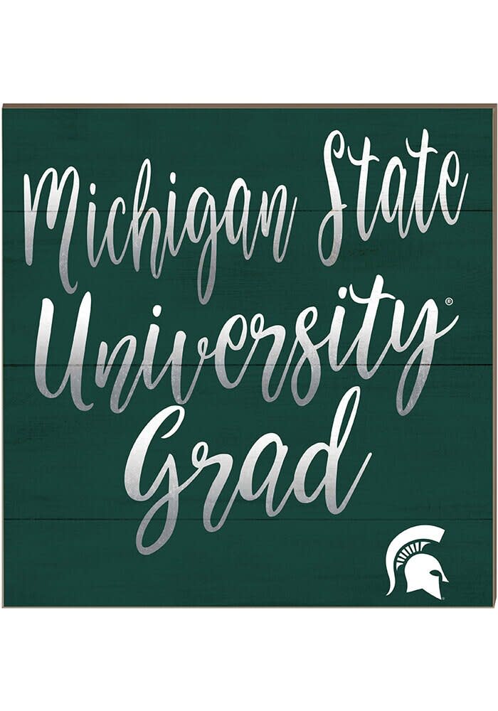 Michigan State Spartans GREEN 10in x 10in Grad Sign - 156712019