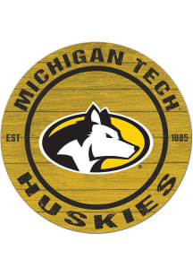 KH Sports Fan Michigan Tech Huskies 20x20 Colored Circle Sign
