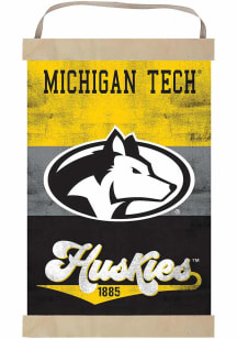 KH Sports Fan Michigan Tech Huskies Reversible Retro Banner Sign