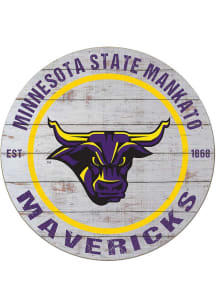 KH Sports Fan Minnesota State Mavericks 20x20 Weathered Circle Sign