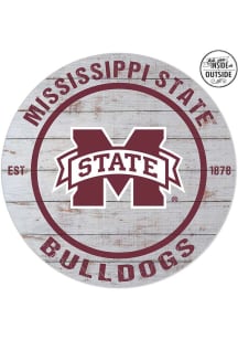 KH Sports Fan Mississippi State Bulldogs 20x20 In Out Weathered Circle Sign