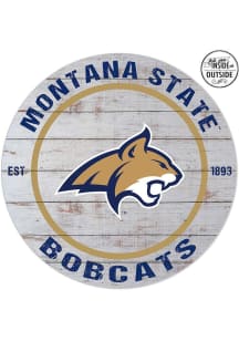 KH Sports Fan Montana State Bobcats 20x20 In Out Weathered Circle Sign