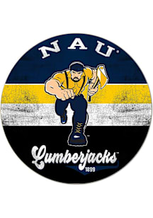 KH Sports Fan Northern Arizona Lumberjacks 20x20 Retro Multi Color Circle Sign - Blue