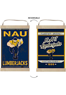 KH Sports Fan Northern Arizona Lumberjacks Faux Rusted Reversible Banner Sign - Blue