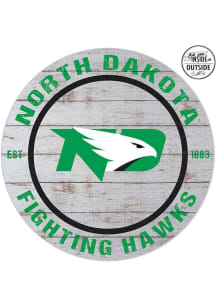 KH Sports Fan North Dakota Fighting Hawks 20x20 In Out Weathered Circle Sign