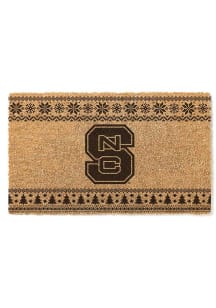 NC State Wolfpack Holiday Logo Door Mat