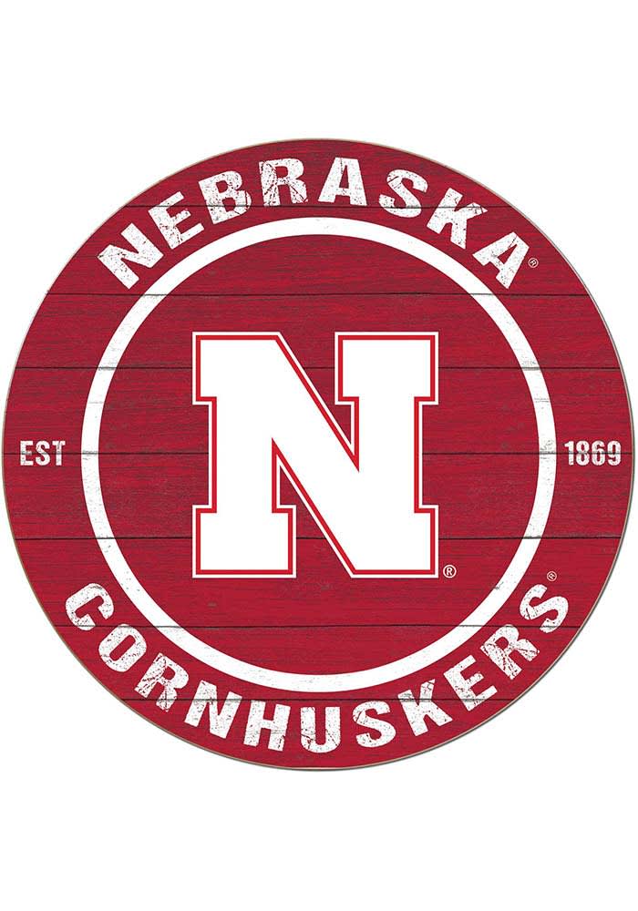 Nebraska Cornhuskers Red 20x20 Colored Circle Sign - 156712486