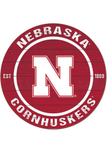 KH Sports Fan Nebraska Cornhuskers 20x20 Colored Circle Sign
