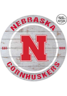 KH Sports Fan Nebraska Cornhuskers 20x20 In Out Weathered Circle Sign