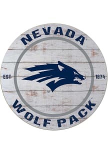 KH Sports Fan Nevada Wolf Pack 20x20 Weathered Circle Sign