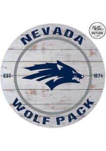 KH Sports Fan Nevada Wolf Pack 20x20 In Out Weathered Circle Sign