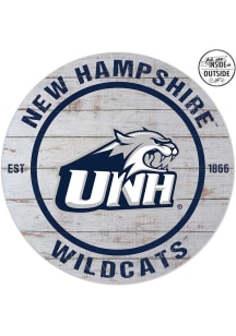 KH Sports Fan New Hampshire Wildcats 20x20 In Out Weathered Circle Sign