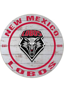 KH Sports Fan New Mexico Lobos 20x20 Weathered Circle Sign
