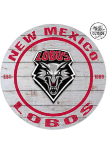 KH Sports Fan New Mexico Lobos 20x20 In Out Weathered Circle Sign