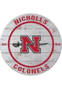 KH Sports Fan Nicholls State Colonels 20x20 Weathered Circle Sign