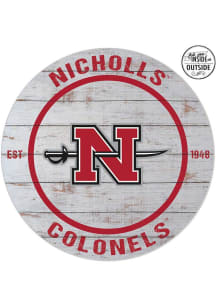 KH Sports Fan Nicholls State Colonels 20x20 In Out Weathered Circle Sign
